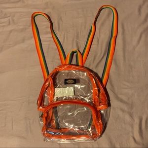 transparent rainbow strap dickies mini backpack